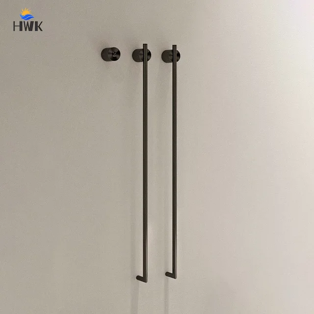 ราวแขวนผ้าขนหนูไฟฟ้าสีทองขัดเงา รุ่น 2025 ควบคุมอุณหภูมิและเวลาอัจฉริยะ อุปกรณ์ทำความร้อนผ้าขนหนูในห้องน้ำ พร้อมสายไฟซ่อน 1