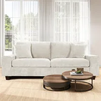 71.25" Sofa Couches for Living Room, 2 Seater Sofa with 2 Pillows, Small Modern (Beige, 71.25 inches) Set Children's Sofas 2