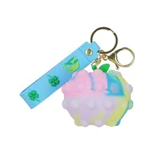 

Popits Antistress Push Bubble Fidget Toys Ball 3D Simulation Apple Keychain Silicone Decompression Toys Squishy Squeeze Toys