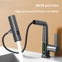 Faucet Vegetable Washing Basin Multifunctional LED Digital Display Tap Rotating Pull-out Cold and Hot Water Mixer 2