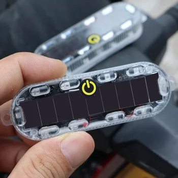 Wireless LED Solar Strobe Light Waterproof for Motorcycle Car Bike Truck Anti-collision Warning Light Signal Lamp 1/2pcs 10