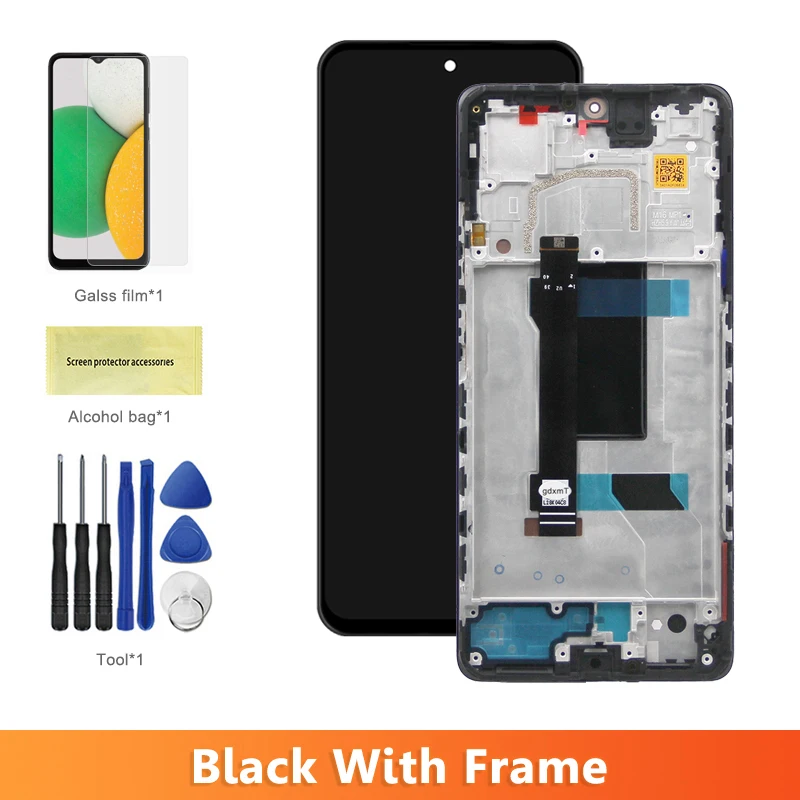 Écran LCD De Remplacement Pour Redmi Note 12 Pro 5G - 6,67 Pouces, Avec Cadre Noir - Kit De Réparation Inclus