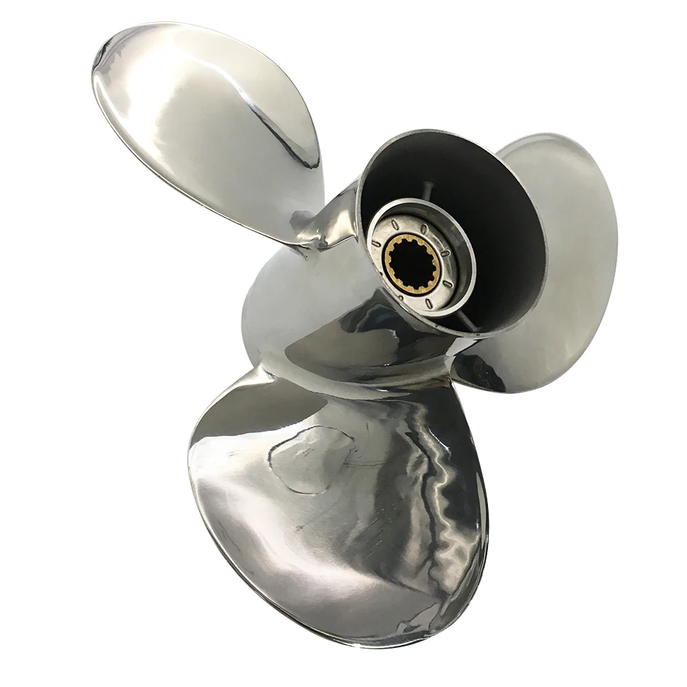 Boat Propeller 11 3/8x12 for Yamaha 40HP-55HP 3 Blades Stainless Steel Prop SS 13 Tooth RH OEM NO: 663-45952-02-EL 11.375x12