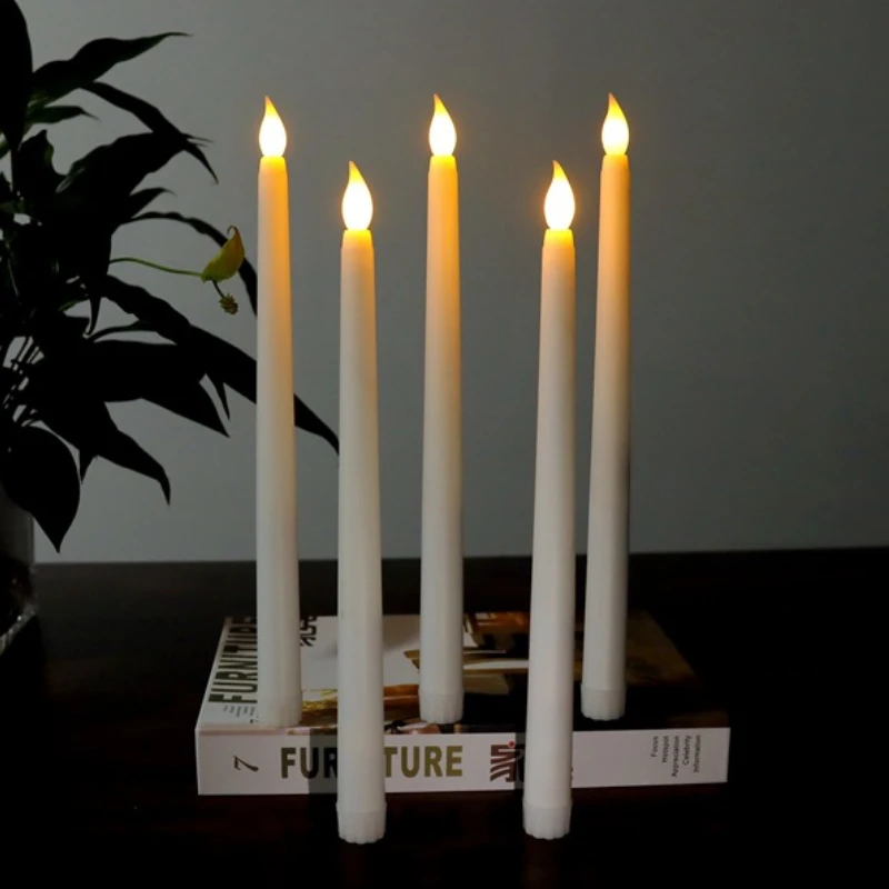 1/3pcs Flameless LED 촛불 따뜻한 빛 배터리 전원 전자 테이퍼 양초 홈 파티 웨딩 생일 크리스마스 장식