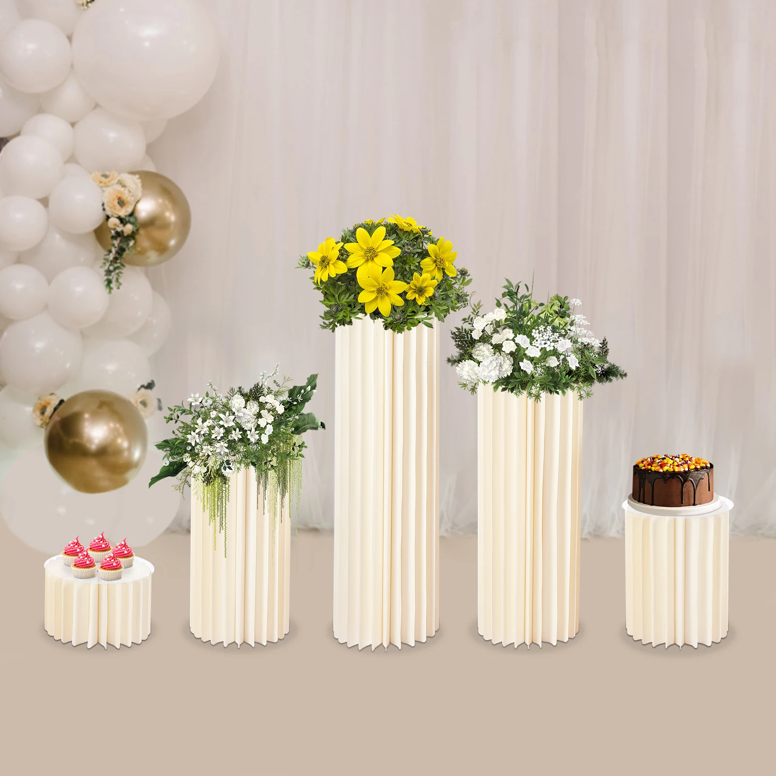 3/5pcs Wedding Centerpieces Cardboard Set Flowers Display Stand Cylinder Paper Columns for Wedding Party Decoration