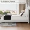 Teddy Boucle 4FT6 Double Bed Frame Ottoman Storage Bed With Gas Lift Ivory Upholstered Luxury Panel Headboard Bedroom Furniture 2