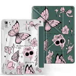 Vintage Pink Butterfly Tablet Case with Holder - iPad 9th gen 10.2 (Mix05)