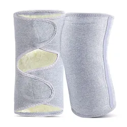 Kneelet Thermal 2 Elastic Protector Pcs Knee Sports Kneecap Kneepad Solid Protective Wool Lengthened Warm Plush Pads Outdoor Spo