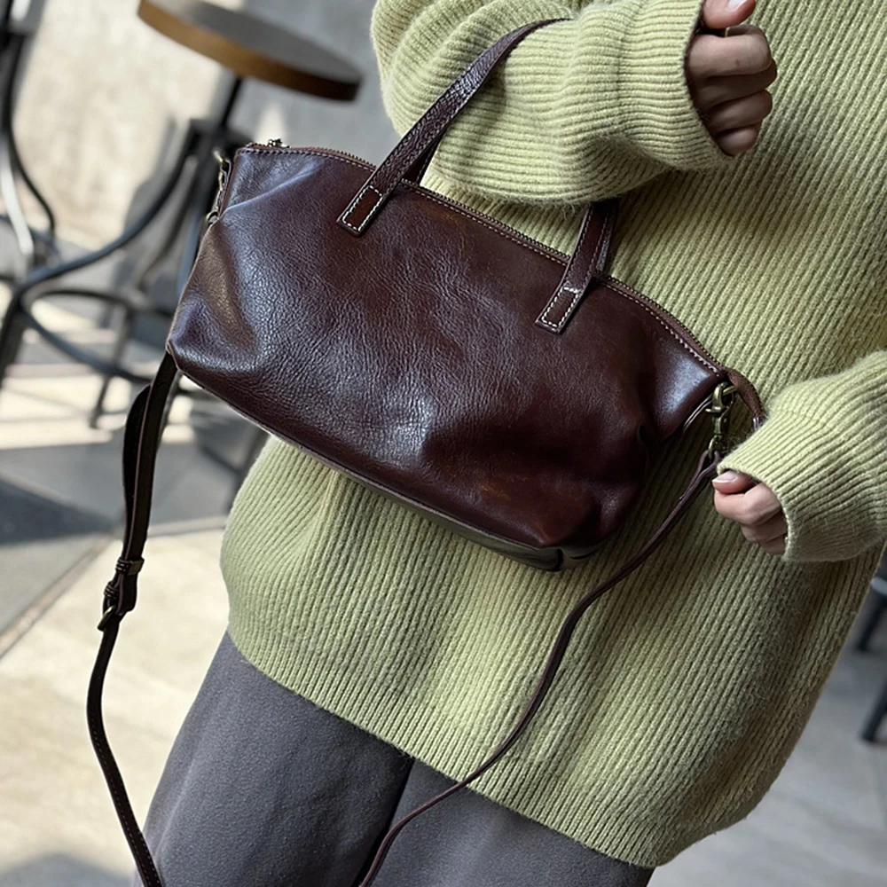 Genuine leather cow skin women handbag bag soft shoulder bags with long strap