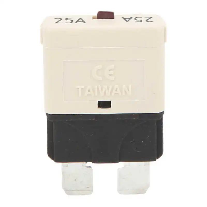 

White Manual Reset Blade 25A Circuit Breakers 28VDC for Vehicles Low Voltage Yachts Ships Car Blade