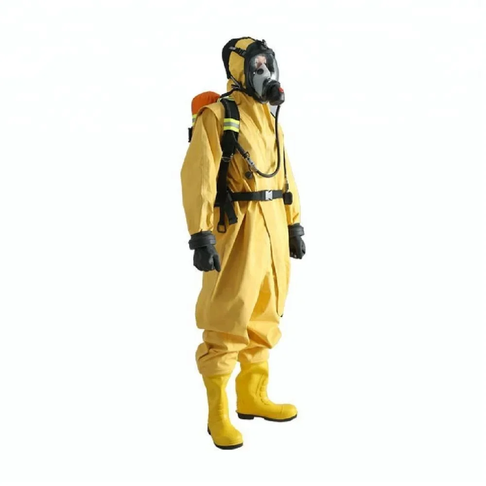

PVC material yellow color chemical protective hazmat suit