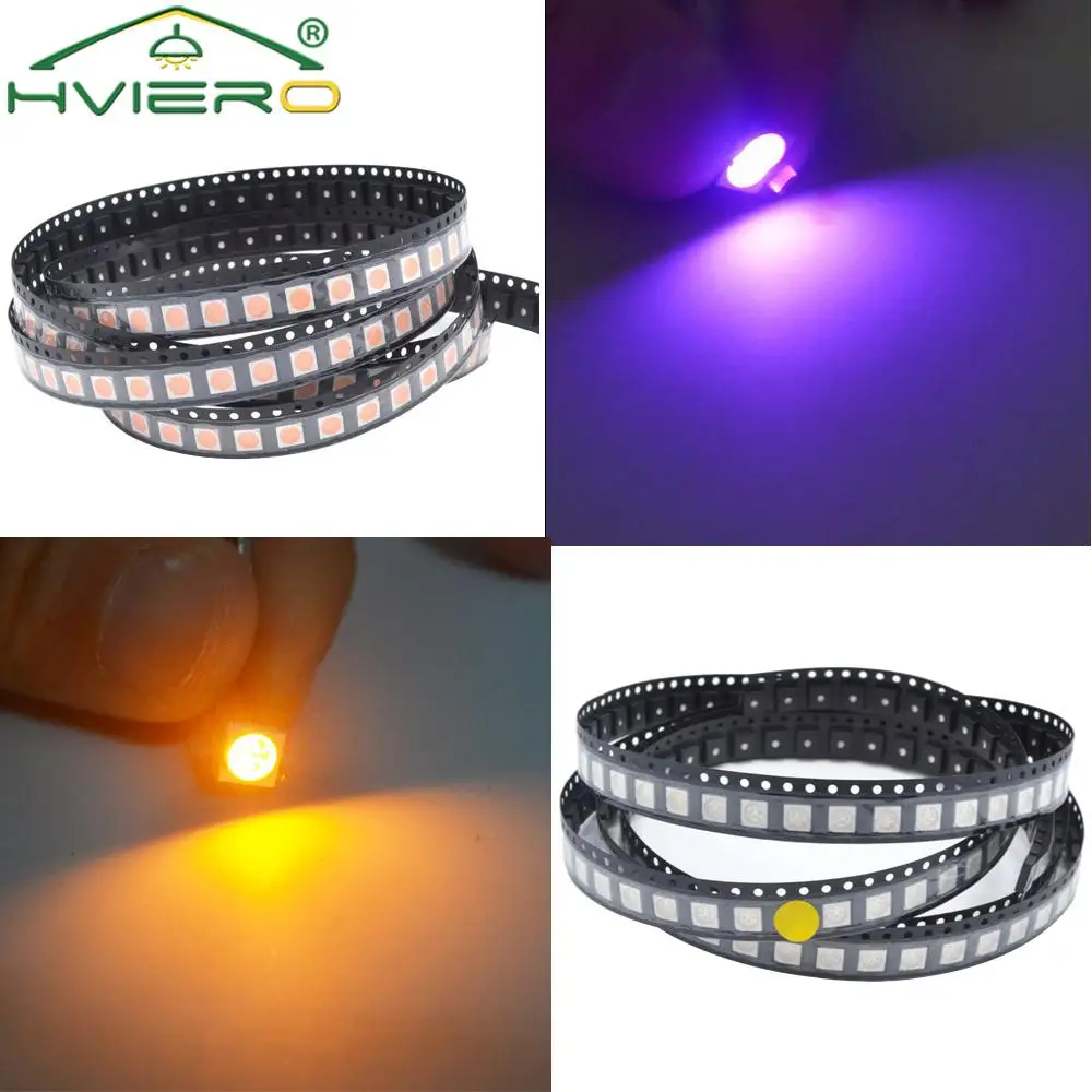 Description Picture 5 of item10/100X 5050 White Red Blue Pink RGB Smd Smt 60mA 3V 3-chips 10-12lm 6000-6500k Led Plcc-6 Bright Lamp Bulb Light Emitting Diode