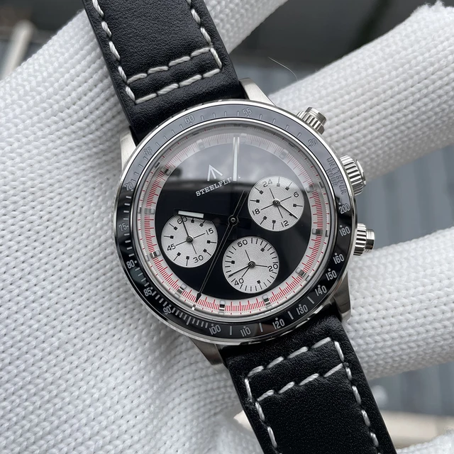 steeldive(steelflier)クロノグラフ 200m 防水vk63 腕時計,多機能,耐水性,高級クロノグラフ,クォーツムーブメント