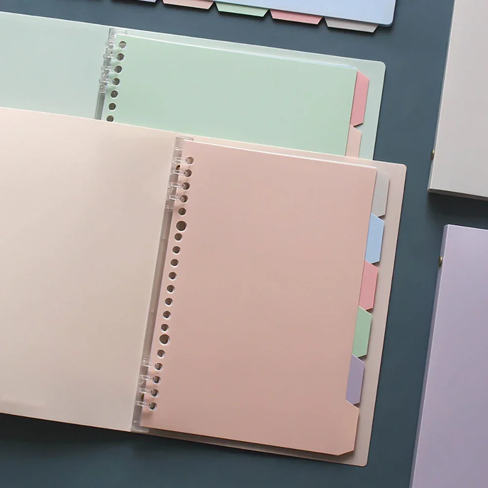 Loose Leaf Binder 60 Sheets A5/B5 Morandi Color Loose Leaf Notebook PP Cover Binder Line Refillable Office School Stationery Journal Supplies