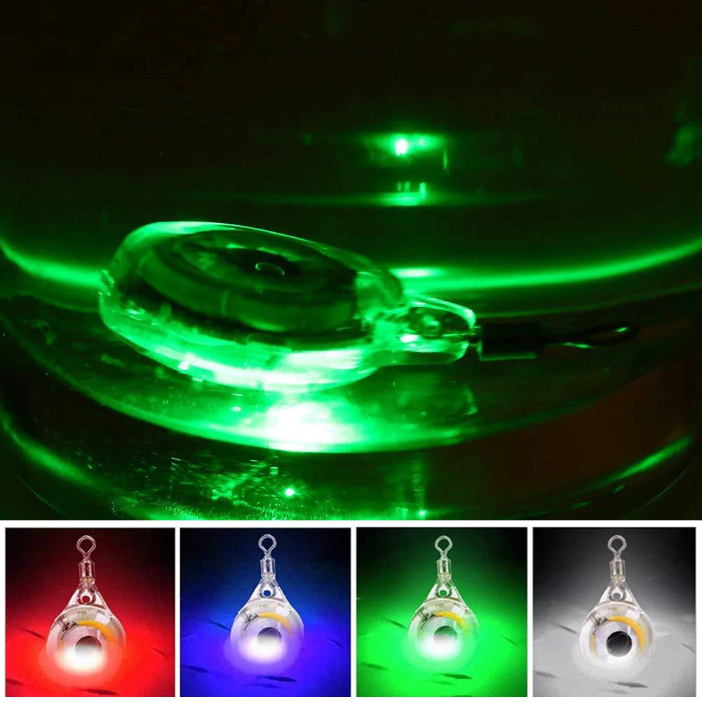 1-5pcs Mini Fishing Lure Light LED Deep Drop Underwater Eye Shape Fishing  Light Attractor Bait Luminous Lure Fish Lamp