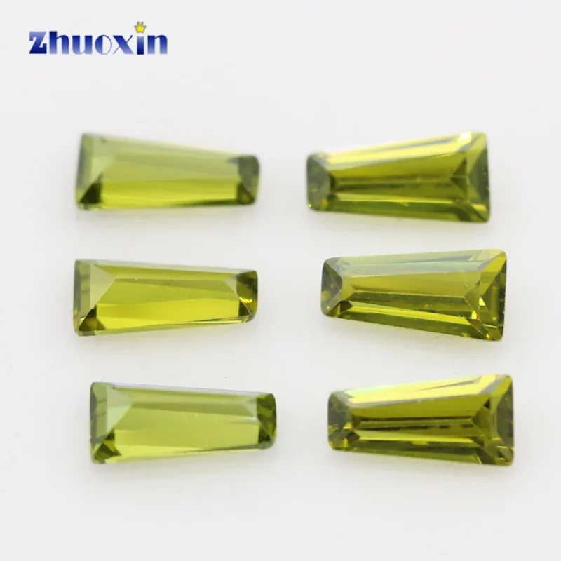 

Size 2x1.5x1~6x3x2mm Peridot Trapezium Shape 5A CZ Stone Synthetic Gems Cubic Zirconia For Jewelry