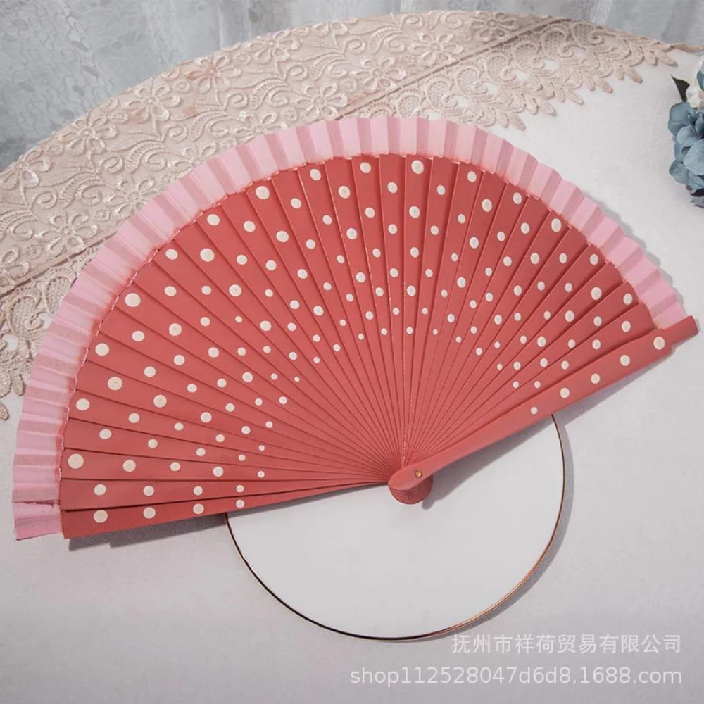 Dancing Fan Multicolor Folding Fan Antiquity Gift Dot Print folding fan hand fan