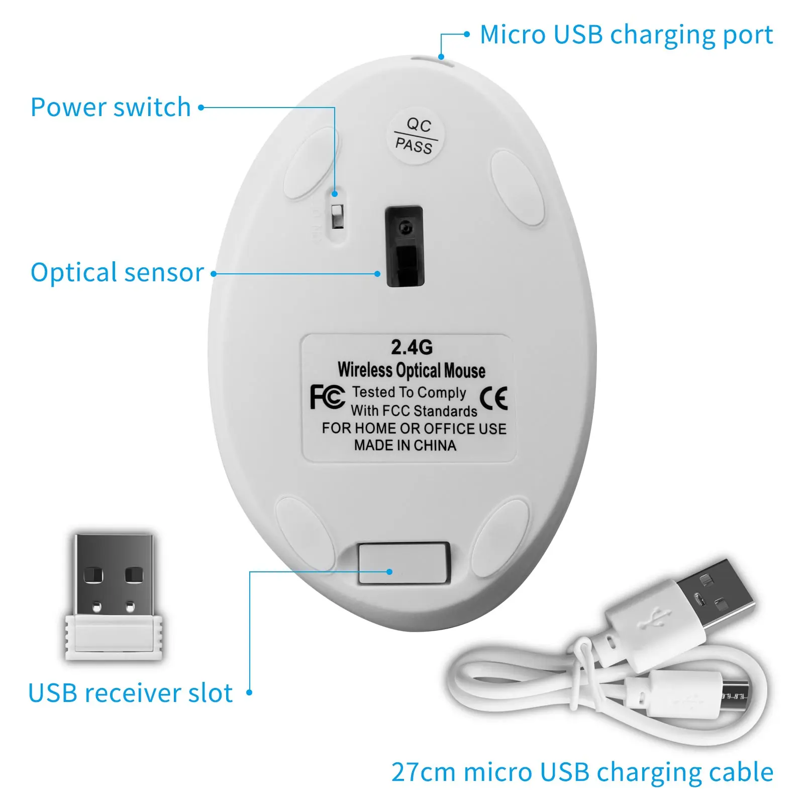 Mouse sem Fio Vertical Gaming Silencioso Ratos Ergonômicos Usb Óptico Rosa Laptop pc Computador Escritório Mini Silencioso - Imagem 6