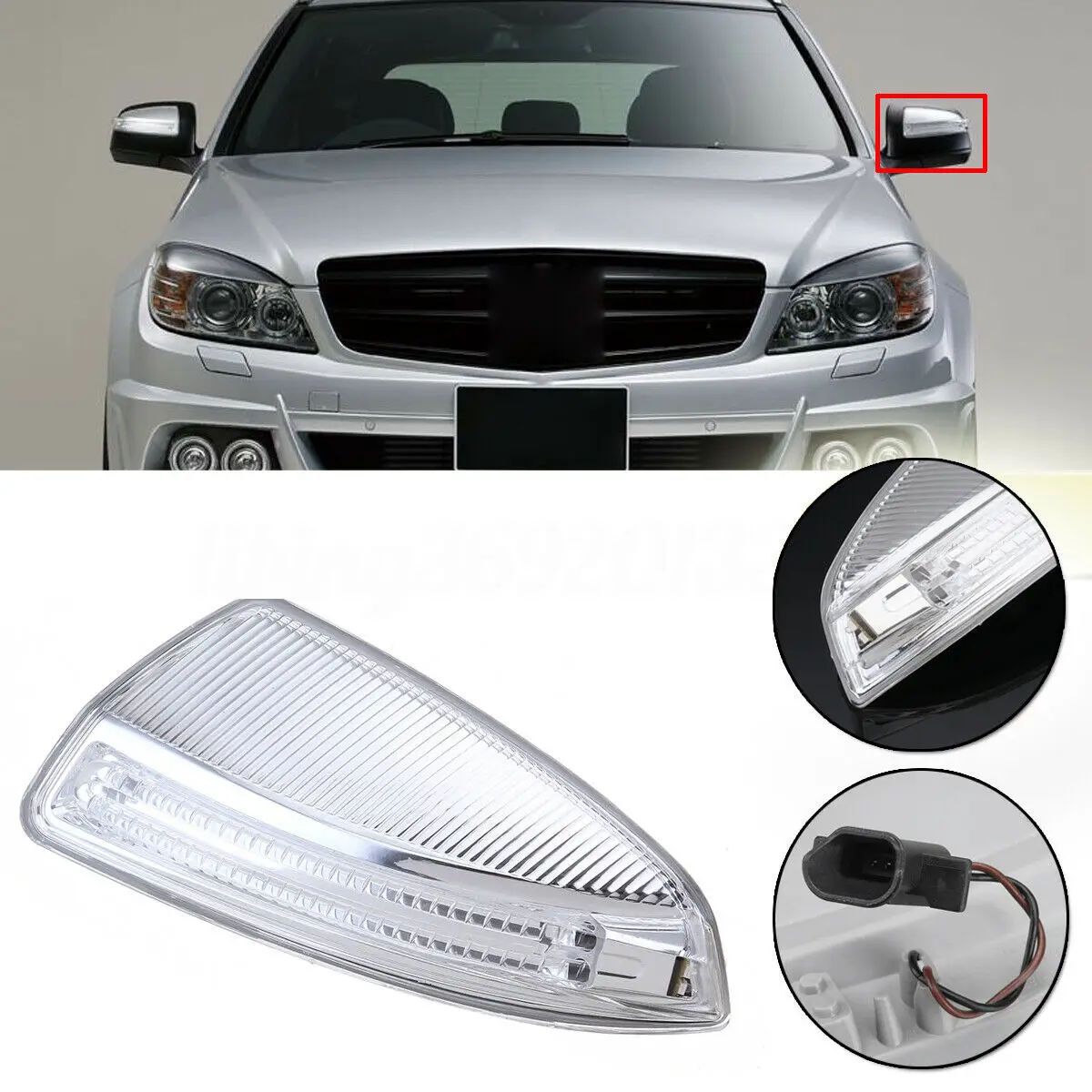 사이드 문짝 LED 라이트 램프, 문짝 윙 미러 방향 지시등, 메르세데스 벤츠 W204 W164 ML 클래스 ML300-왼쪽