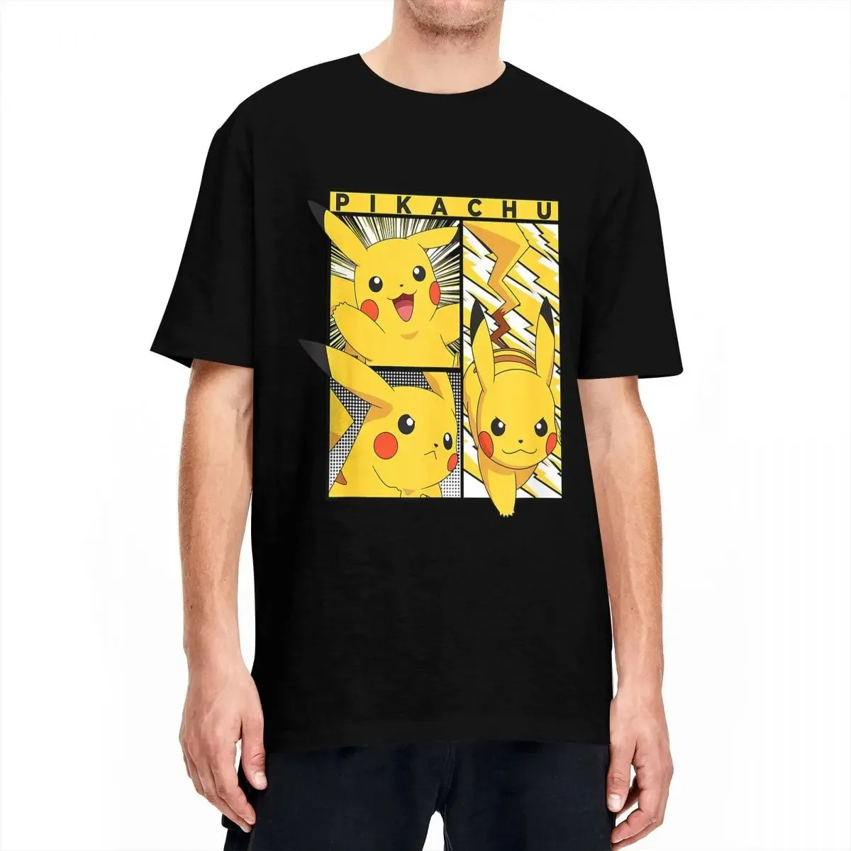 

Men Women's Pikachu T Shirts 100% Cotton Tops Leisure O Neck Tee Shirt Big Size T-Shirt For Men anime Short Sleeve Fashion Tops