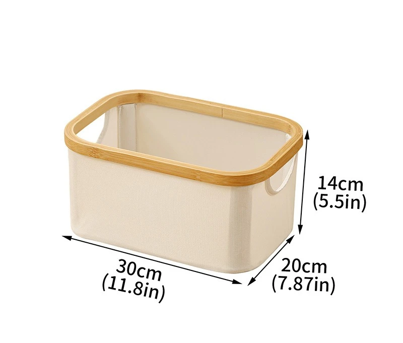 Oxford Fabric Foldable Laundry Basket Bamboo Design Clothes Hamper Collapsible Storage Organizer Durable Home & Travel Use