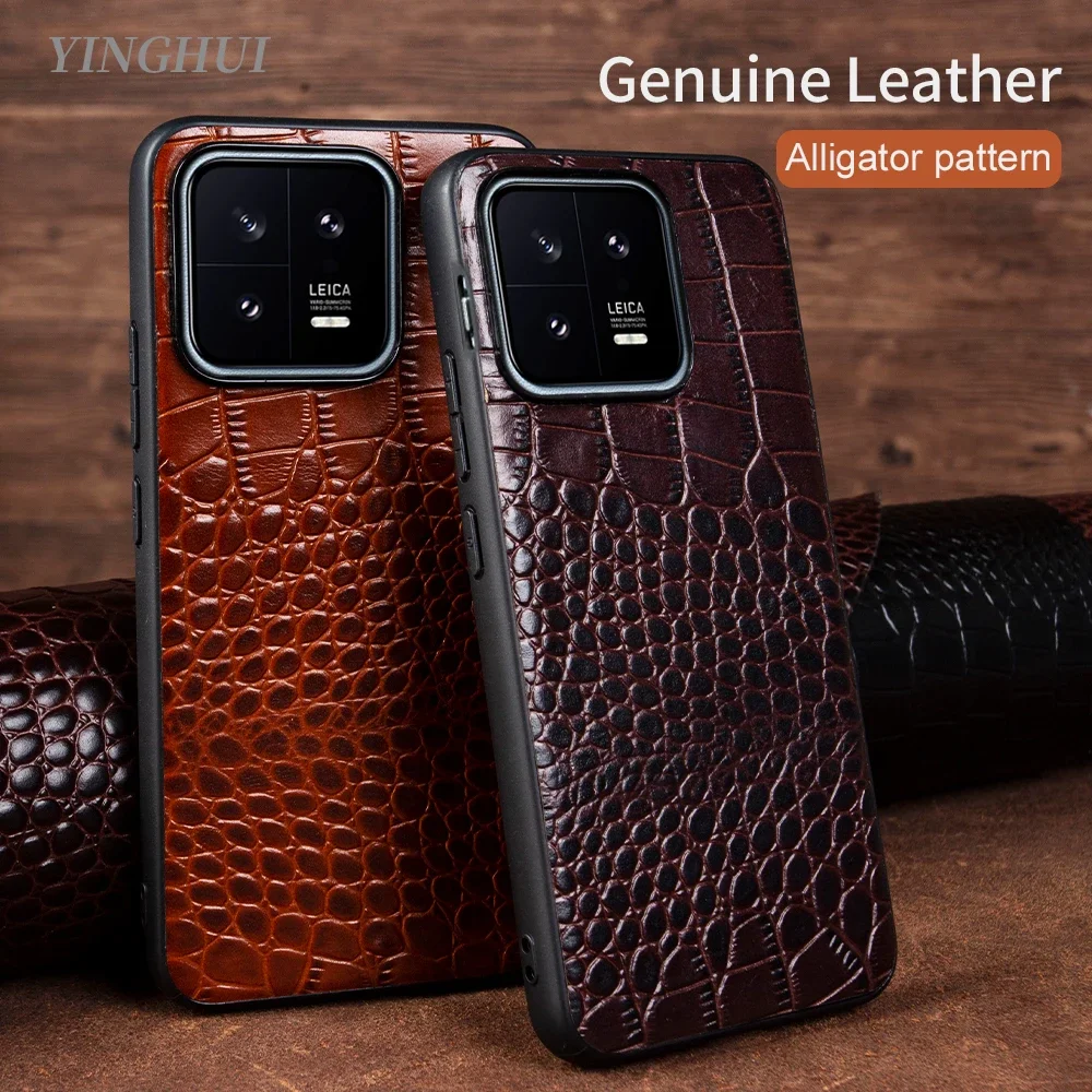 Premium Genuine Leather Phone Case with Cowhide Back Shell