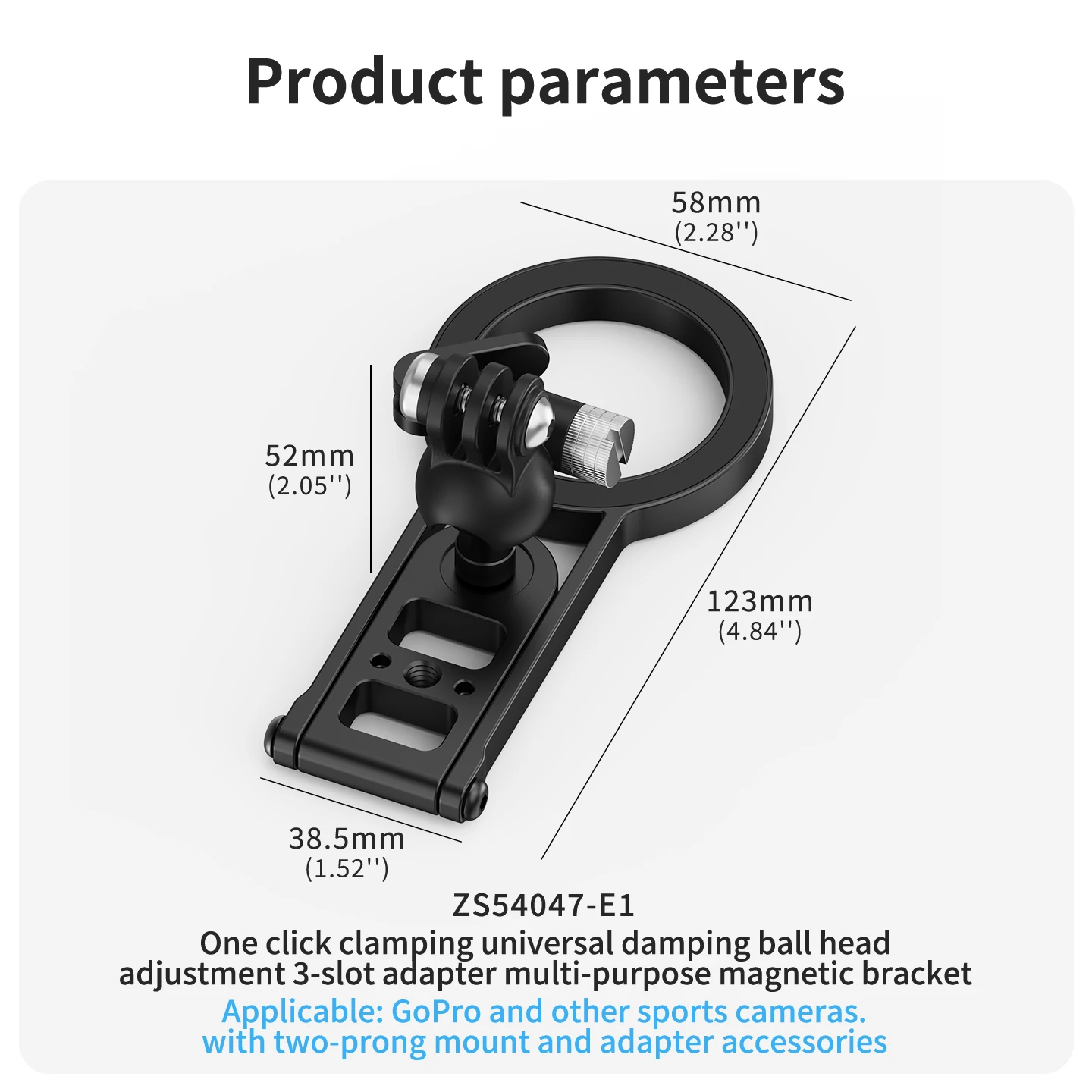 Doppelseitige Magnetische Halterung 1/4 Stativadapter für GoPro DJI Action Insta360 Go X5 Kamera für iPhone Huawei Schnellwechsel-Halterung – Detail 16