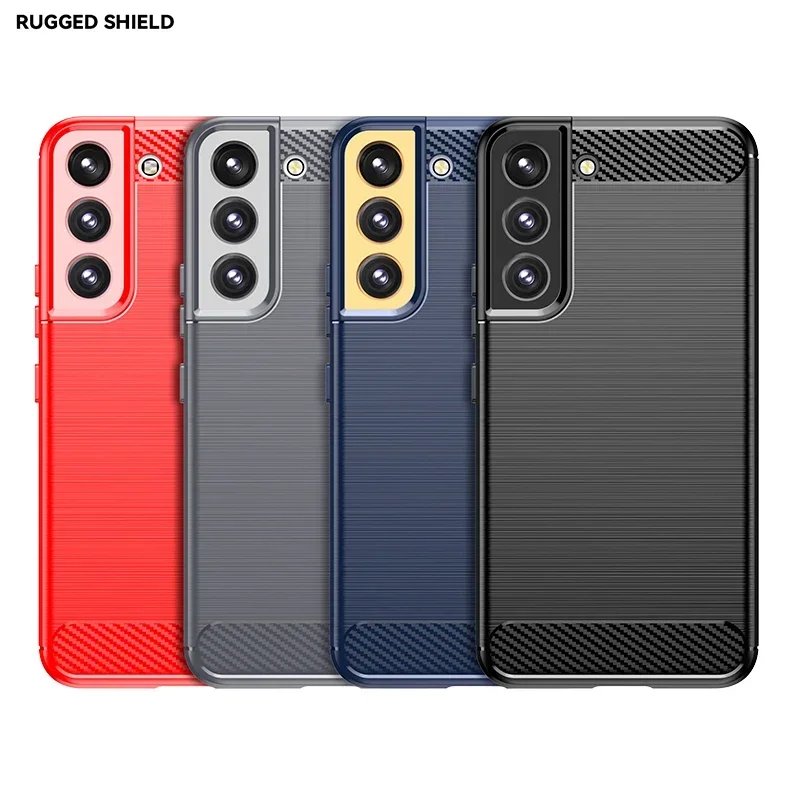 삼성 S22 충격 방지 케이스 커버 삼성 갤럭시 S21 FE S22 Plus 5G 커버 용 유연한 TPU 실리콘 브러시 케이스