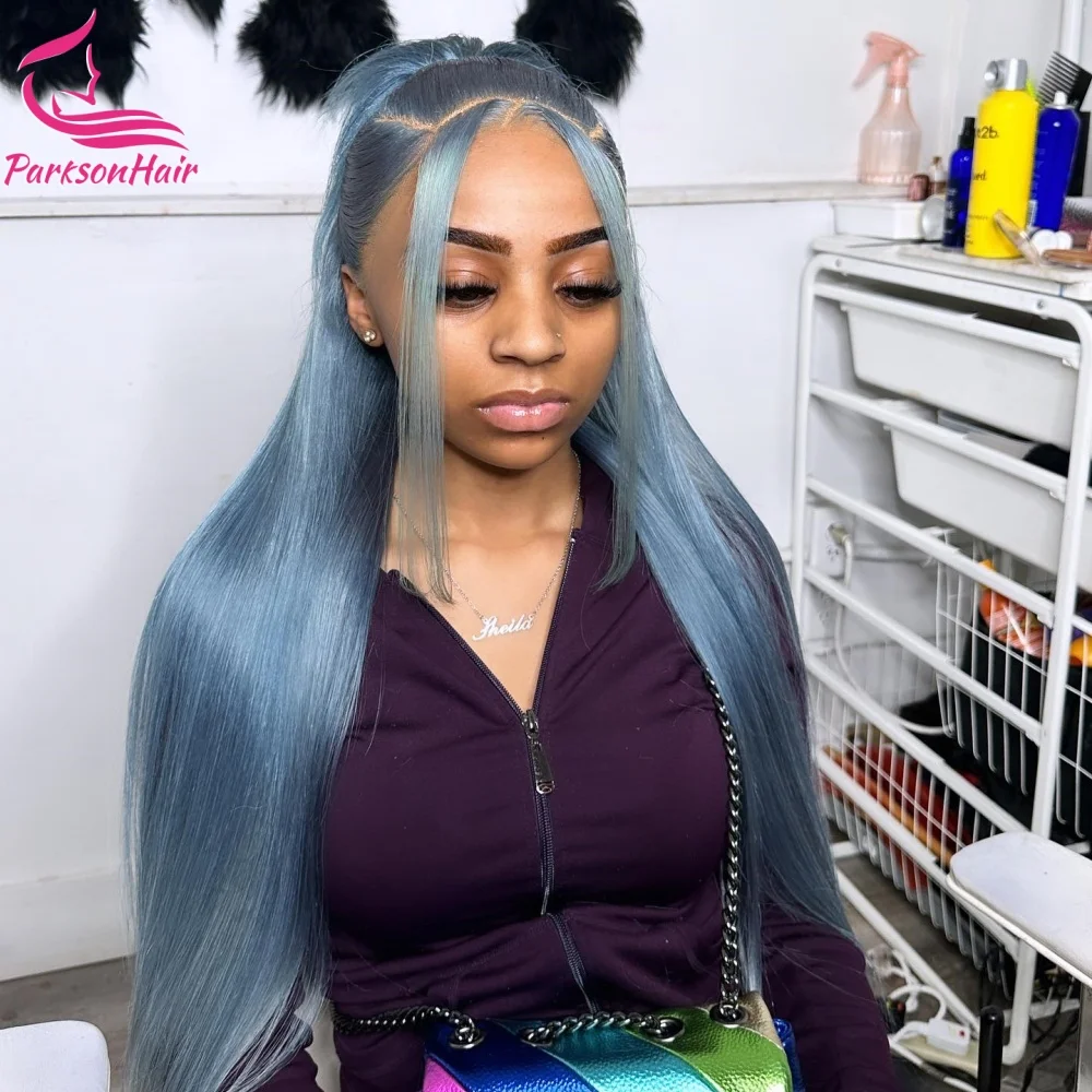 Human Hair Wig Lace Front Wig Human Hair Wigs Front Lace Wig Wear Go Glueless Wig 13*4 13*6 HD Lace Frontal Wig Straight Silver Grey 613 HD Lace Front Colored Human Hair Wigs For Women
