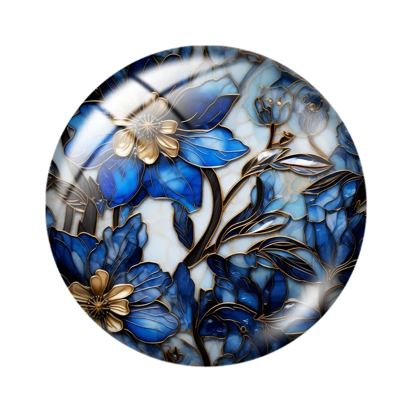 Stunning Renaissance Seamless Florals  10pcs 12mm/18mm/20mm/25mm Round photo glass cabochon demo flat back Making findings
