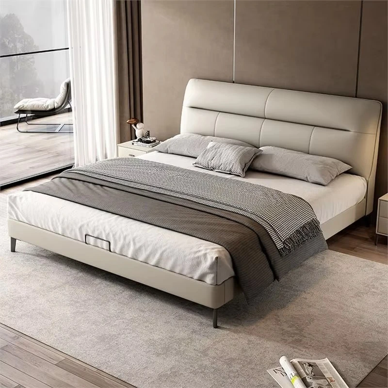 Letto Matrimoniale Moderno Minimalista Italiano Imbottito in Tessuto - immagine 3
