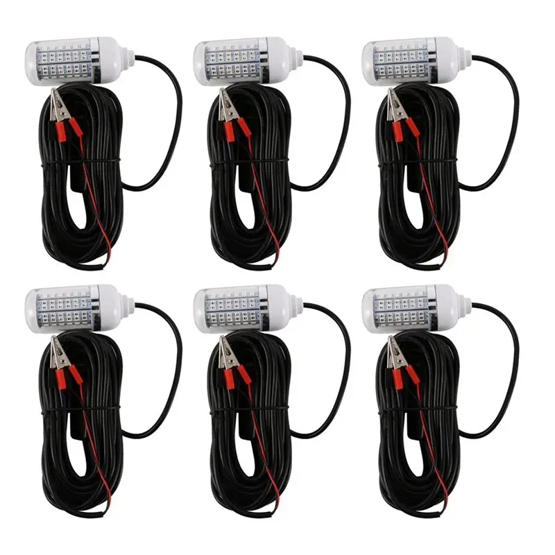 A36T-6X 12V LED 녹색 수중 낚시등 크래피 쉐드 오징어 보트 낚시등