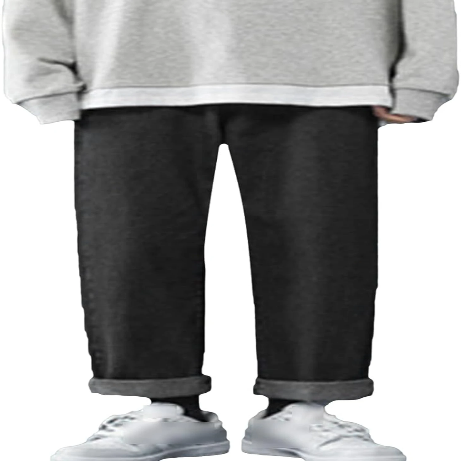 Stylish, comfortable distressed wide leg denim trousers for men effortlessly elevate your look. The relaxed mid-waist fit provid