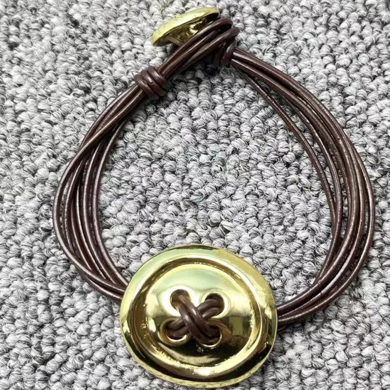 

2023 New Delicate Fashion Electroplated 925 Silver 14K High Quality Cord Button Women's Romantic Bracelet Holiday Gift