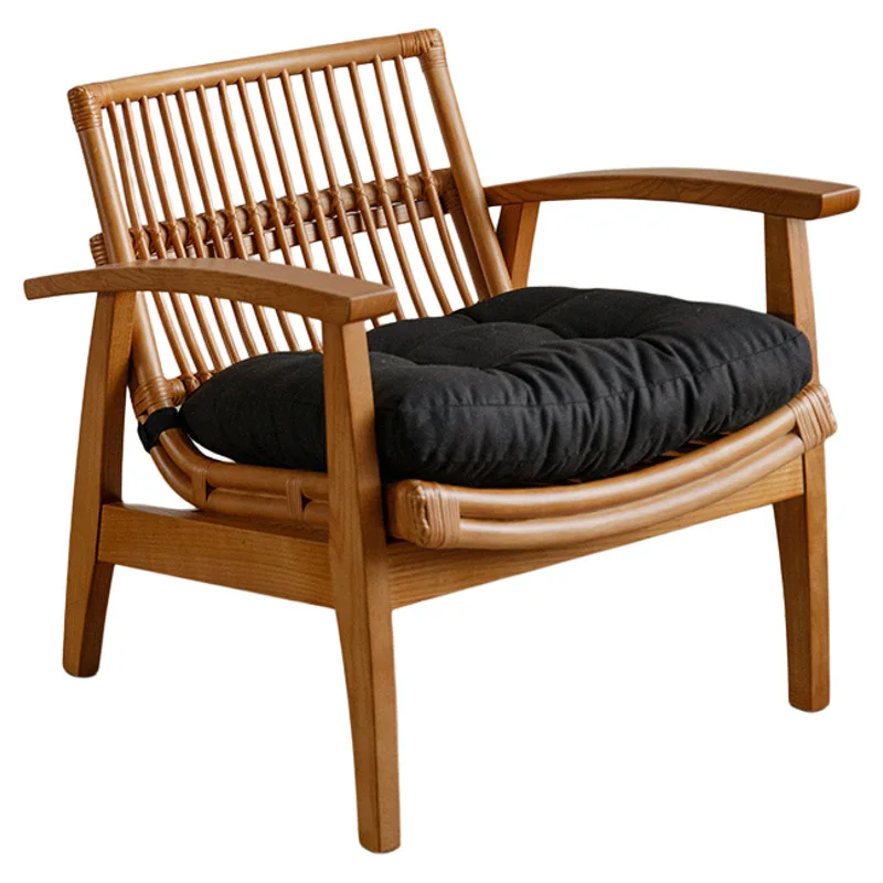 כיסא פנאי מעץ מלא רטן כיסא ספה יחיד סלון מרגיע סילאס פארה קומדור קדירה רהיטים שקופים