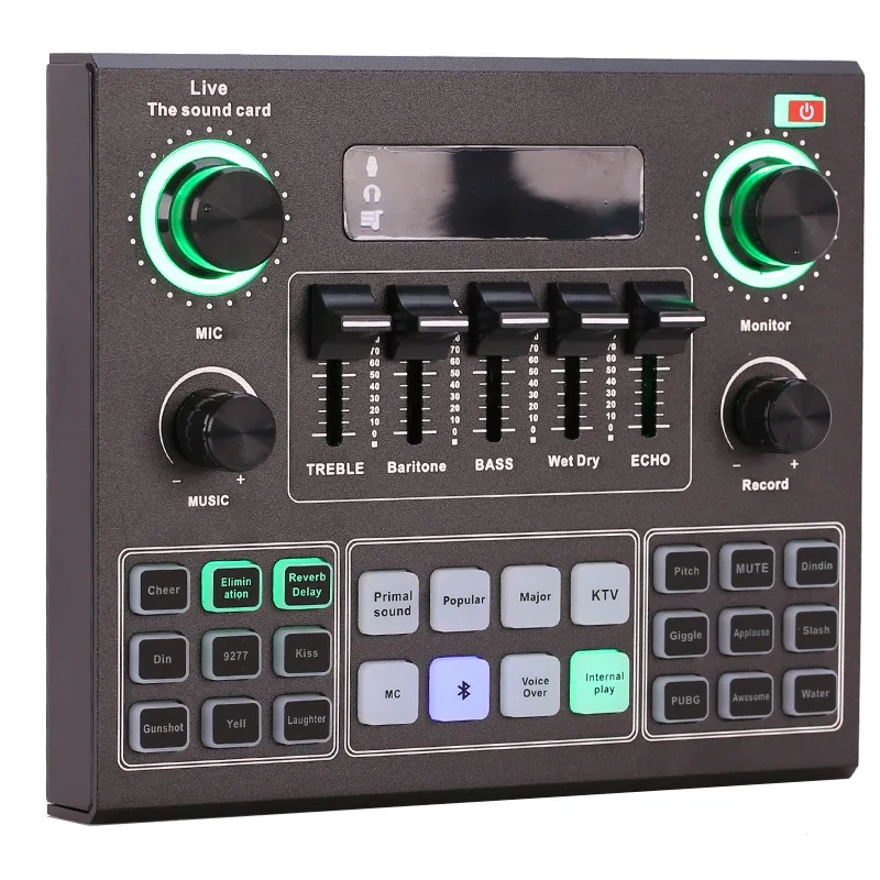 V9 사운드 카드 마이크 세트 USB 사운드 카드 라이브 방송 노래방 컴퓨터 휴대폰 V8 업그레이드 버전