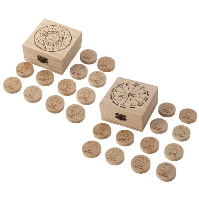 

Скандинавские рунические камни ручной работы с деревянной резьбой и коробкой для хранения рун, реквизит для настольной игры R66E
