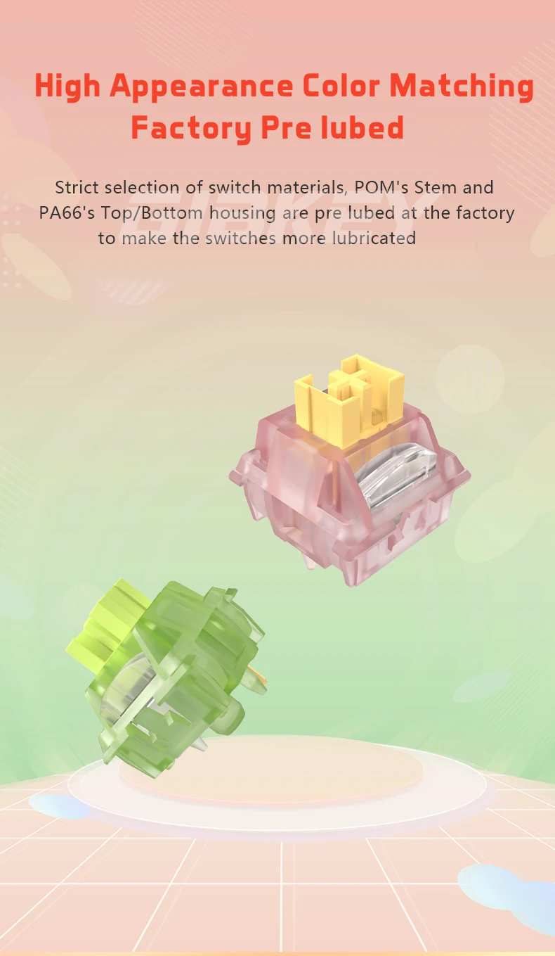 Outemu Silent Peach V3 Switch Lubed Mute Lemon V3 Switches Mechanical Keyboard Linear Tactile 5Pin Hot swap Pre Lubed PA66 POM 15 Safb49f07cf8d4821a0b98fef706d0770J