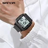 SANDA 2194 Square LED Electronic Watch Mens Multifunctional Digital Timing Clock Calendar Alarm Military Casual Waterproof Watch 5
