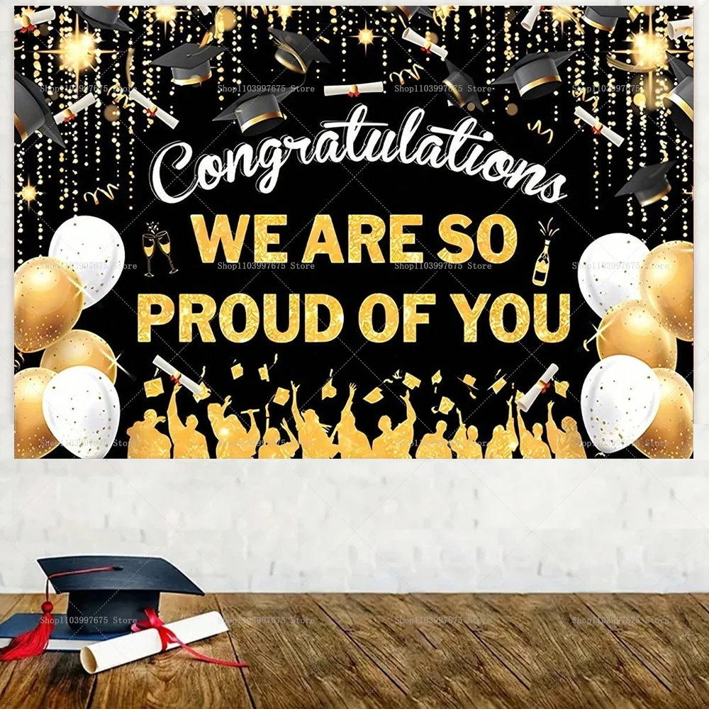 Décorations De Fête De Fin D'études 2025, 4 Boîtes De Ballons Noirs Convenant Aux Fêtes De Fin D