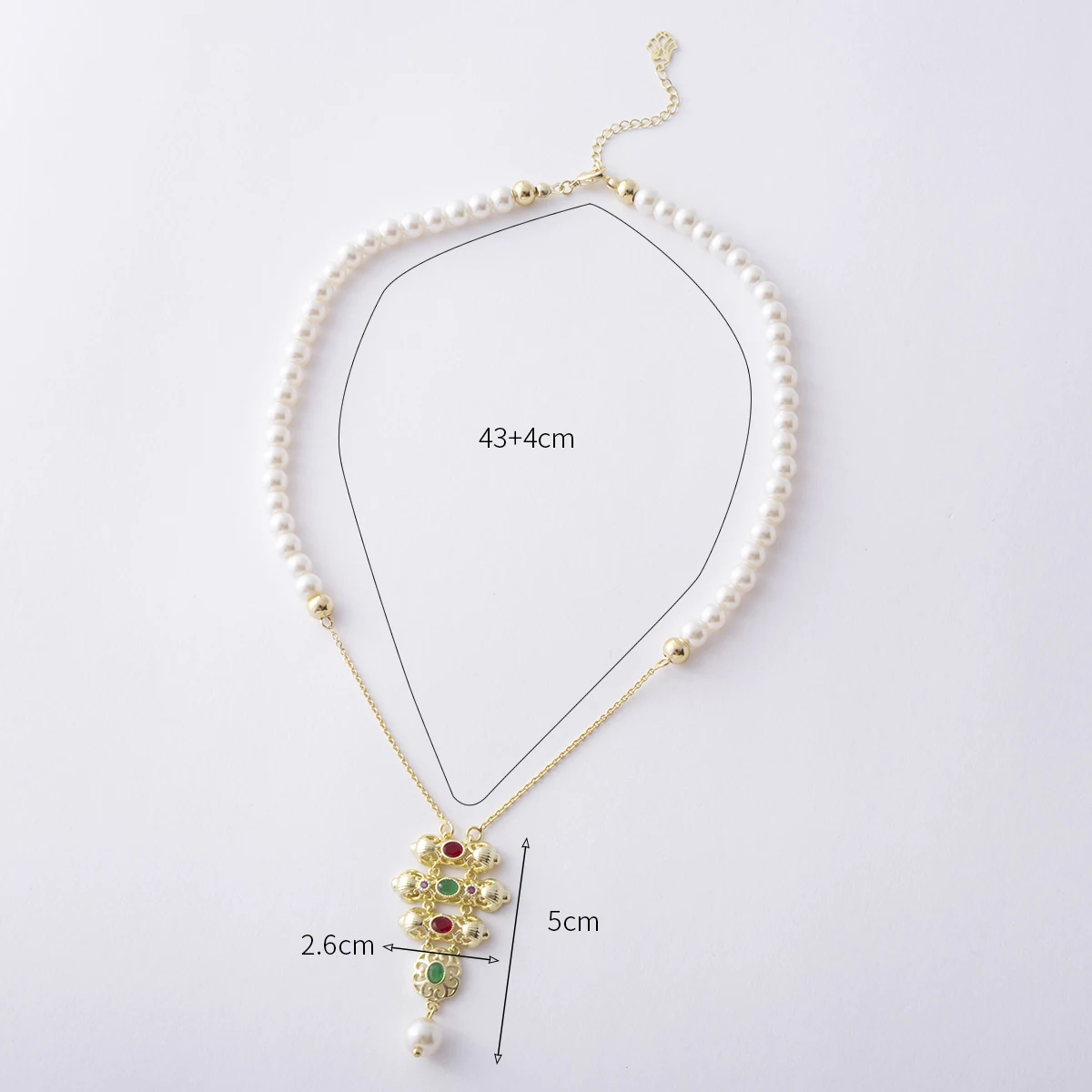 LUIZADA 2023 June Exquisite New Design Pearl Women'S Necklace Gem Pendant Morocco Wedding Necklace Accessories Gift