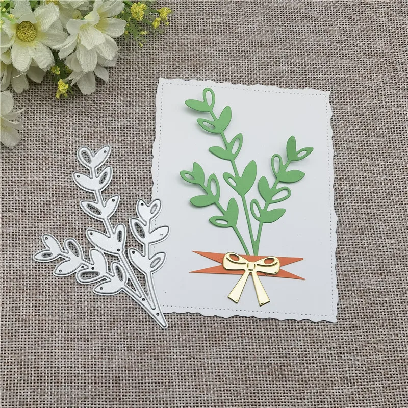 Leafe Flowers And Plants Card Frame Craft Metal Cutting Diy Scrapbooking Album Goffratura Carte Di Carta Artigianato Decorativo