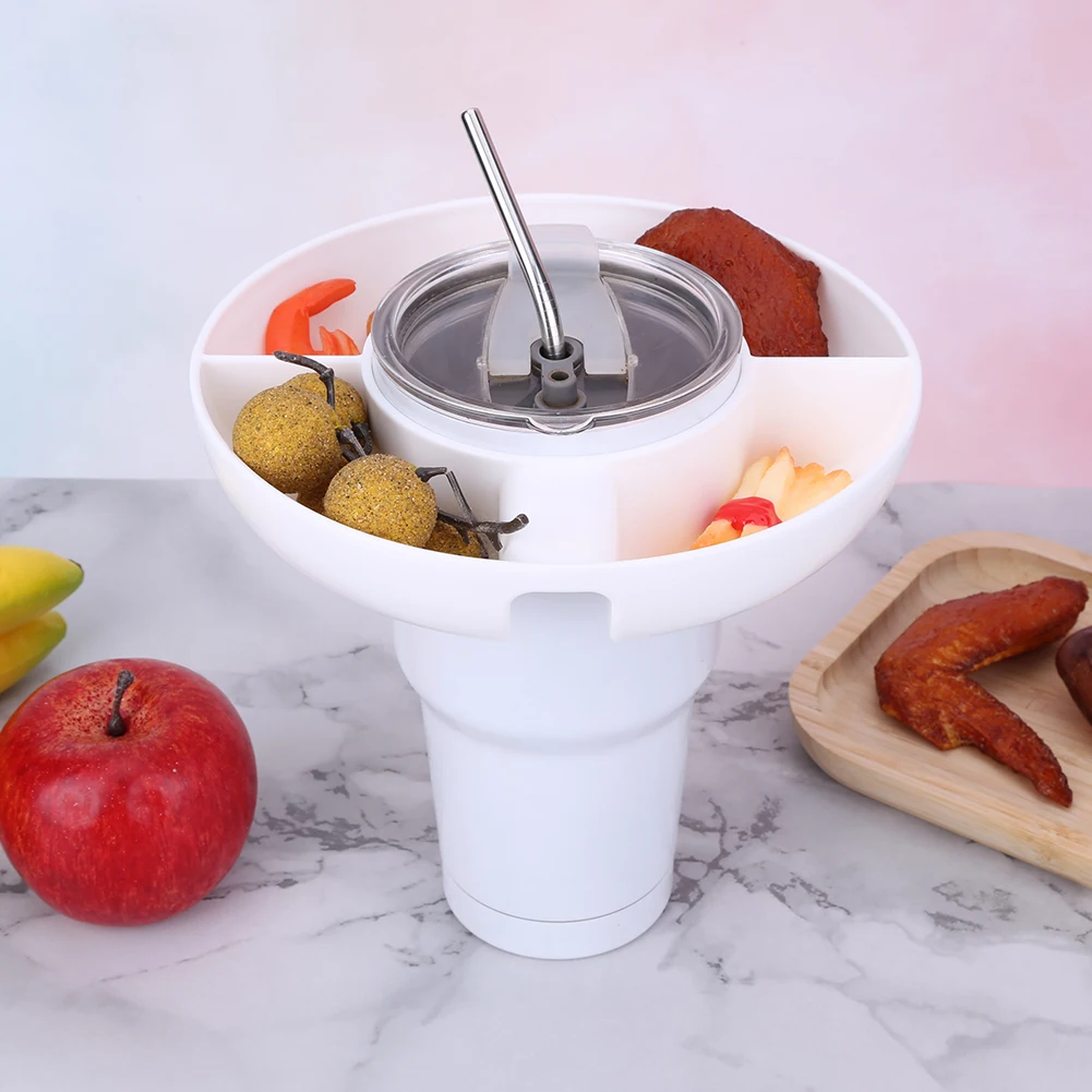 Silicone Snack Tray For Stanley 30/40 Oz Tumbler Cup Accessories Snack Bowl For Stanley Dupe 40oz Reusable Ring Holder