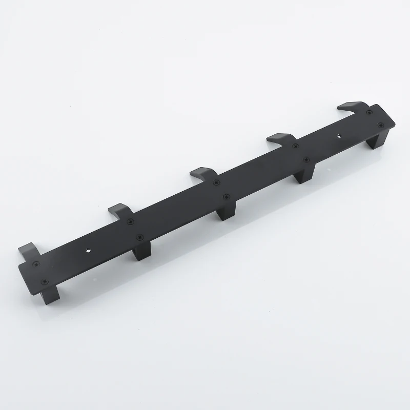 Wall Clothes Hook Modern Hanging Hooks Aluminium Black Towel Holder Bathroom Door Clothe Hanger Coat Rack Wall Mounted