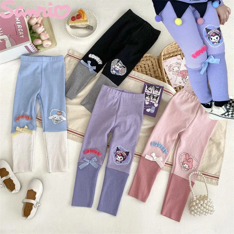 

Kawaii Sanrio Hello Kitty My Melody Kuromi Girls Bottoming Trousers Trousers Cartoon Outside Casual Trousers Children Trousers
