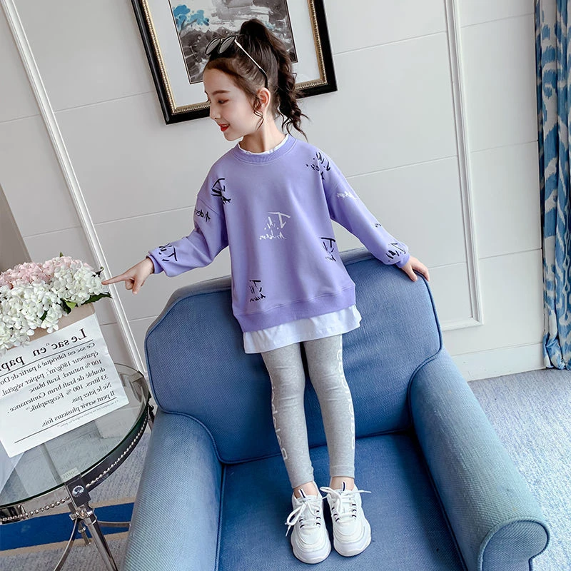 

Girls Suit Spring and Autumn Clothes 2022 Fashion Leisure Two Piece Set Children's Clothing Tracksuit Girls Dress 10 To 12 Years