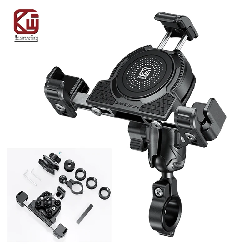Upgraded Motorcycle Bike Phone Holder 360° View Anti-Vbration Moto Mobile Phone Stand Shockproof Aluminum Alloy Bracket GPS Clip