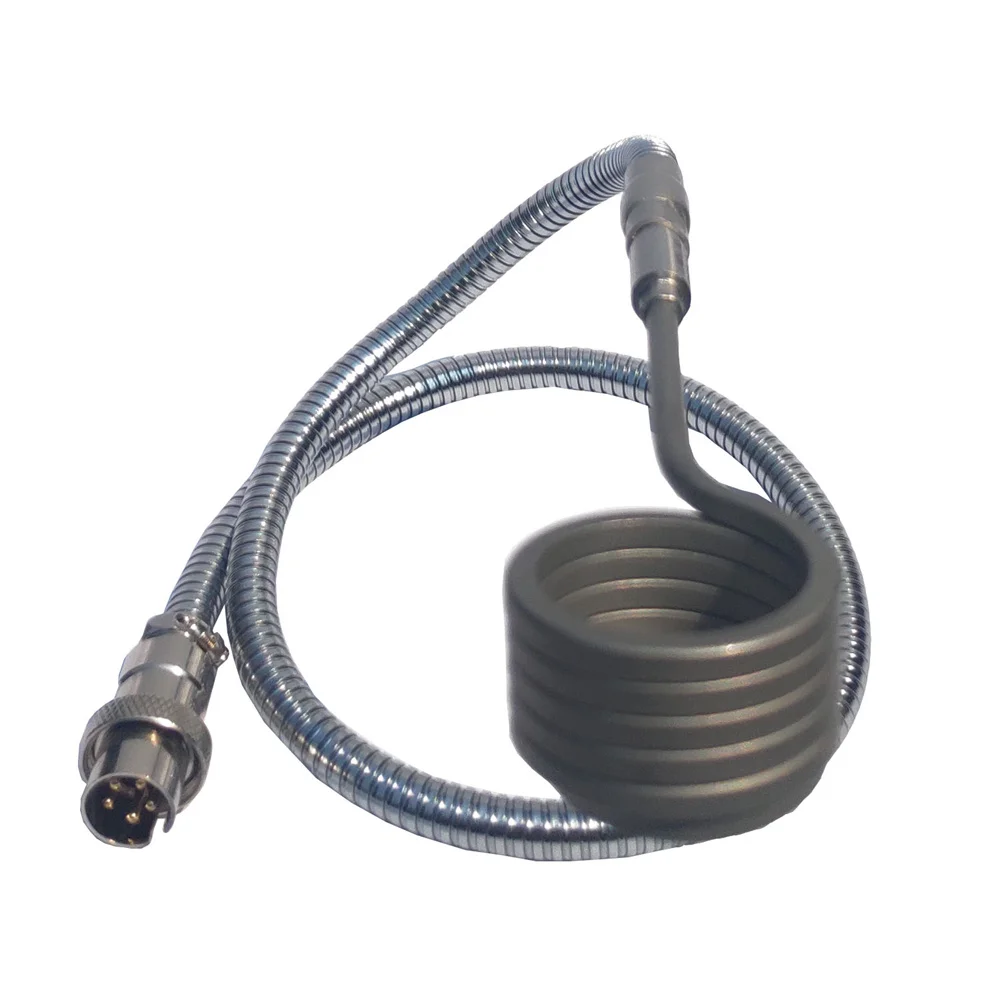 20/25mm axial heater coil with metal gooseneck fexible serpentine tubes and GX16 5 Pin DEN plug fit for dual switch PID controll heating resistance coil