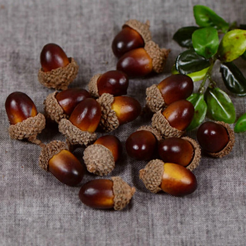 20x Artificial Acorn Fake Nutty Home Party Christmas Autumn Decoration Chic 