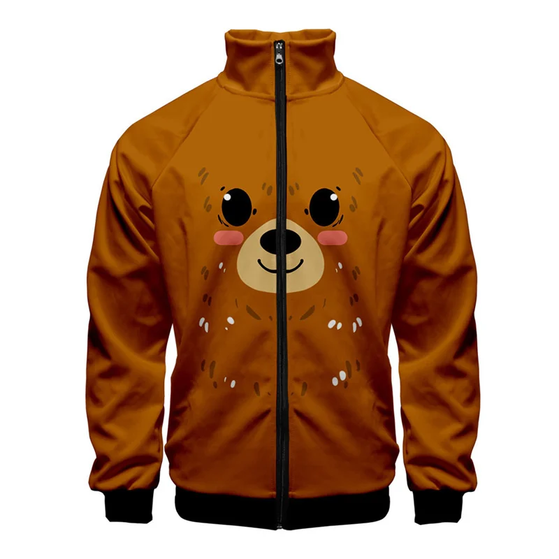 thumbnail image 1 of Chaqueta con estampado 3D de elefante, jirafa, conejo, para hombre, con estampado de animales de dibujos animados, chaqueta de calle de gran tamaño con cremallera, ropa para niños, 1 of 5